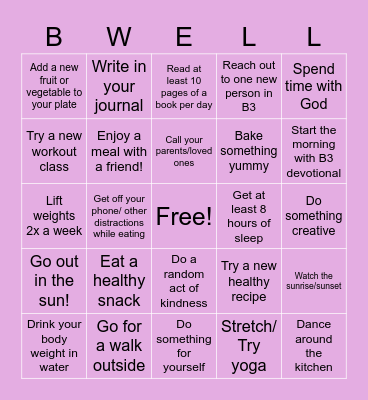 B3 Accountability BINGO Card