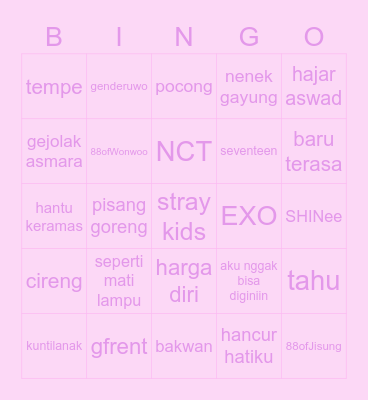 joyie Bingo Card