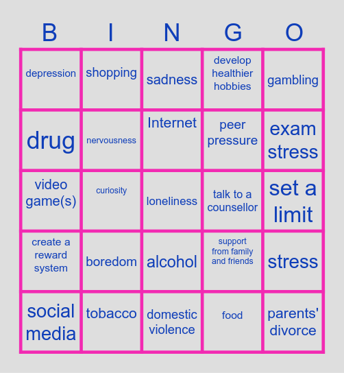 20-21 QCOBASS S.2 Addictions Bingo Card