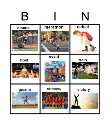 Summer Olympics Bingo Card