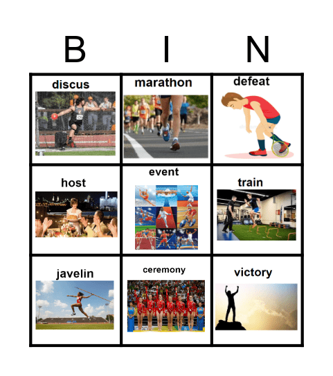 Summer Olympics Bingo Card