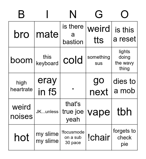 Hary0tt stream bingo Card