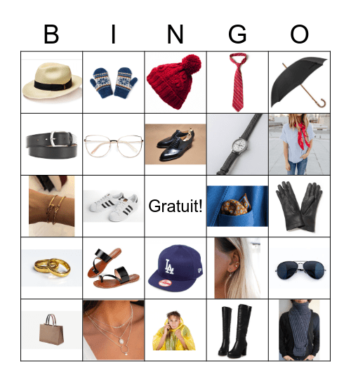 Les accessoires! Bingo Card