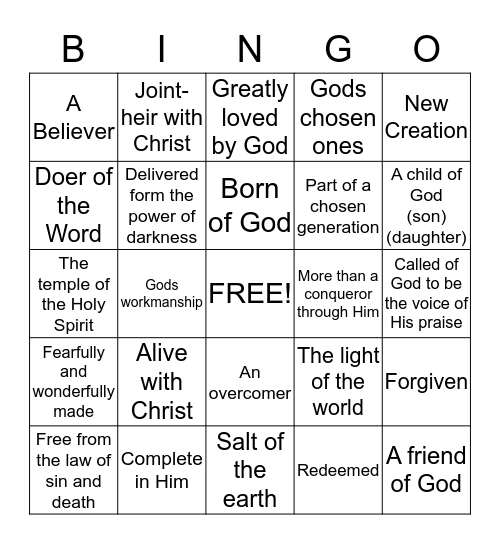 I am Bingo Card