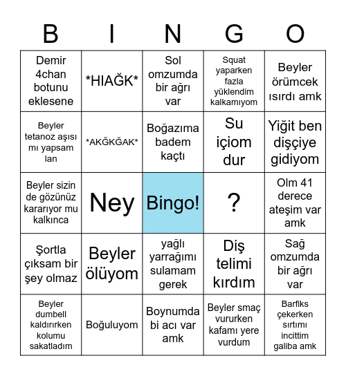 CEM BİNGO Bingo Card