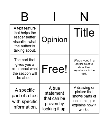 Non-Fiction Bingo Card