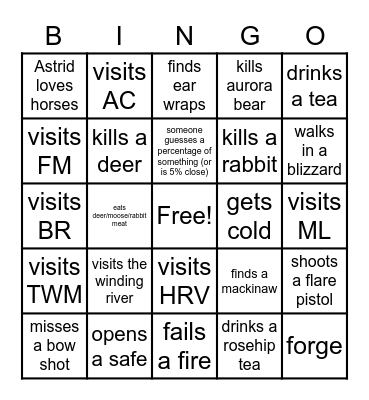 Tryout Wonz 1 Bingo Card