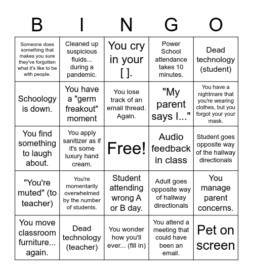 Hybrid Bingo! Bingo Card