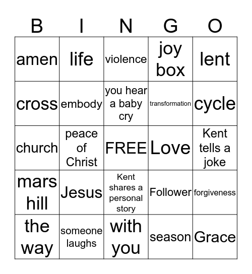 Shed Bingo  Bingo Card