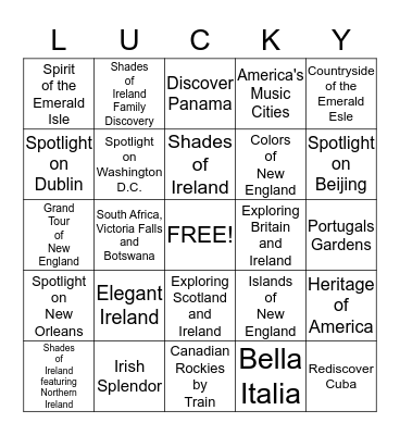 St. Patrick's Day Bingo Card