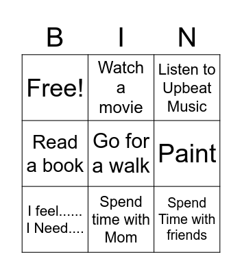 Anna's Instead Ofs Bingo Card