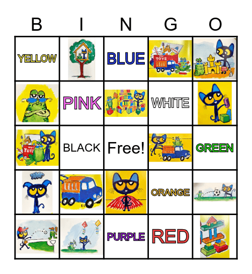 Pete the Kitty and the Groovy Playdate! Bingo Card