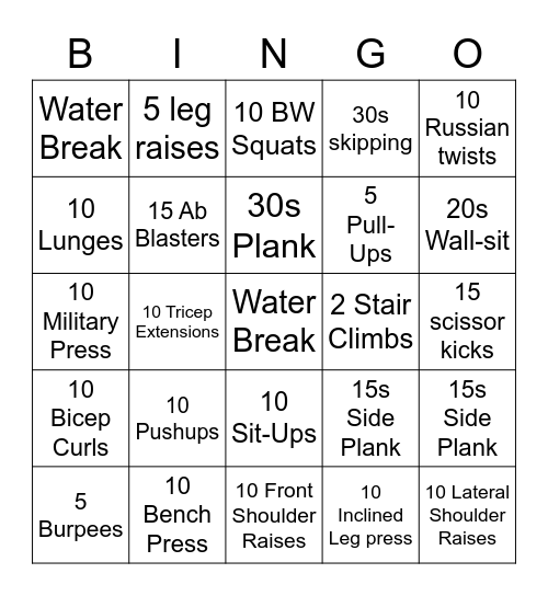 Brunk Factory Bingo Card