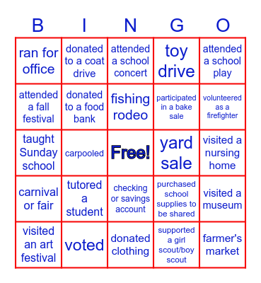 Community Empowerment Bingo! Bingo Card