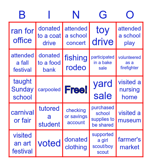 Community Empowerment Bingo! Bingo Card