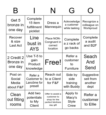 Innovative Selling Bingo Card