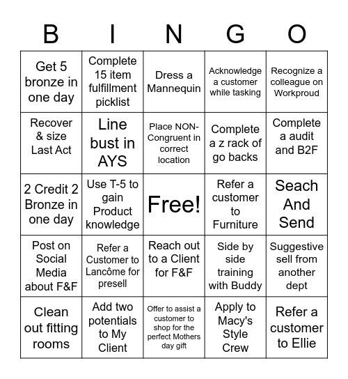 Innovative Selling Bingo Card