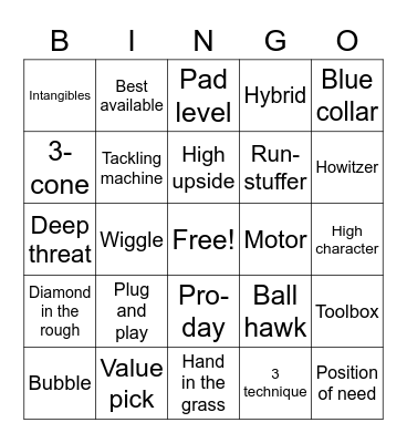 Draft Bingo Card