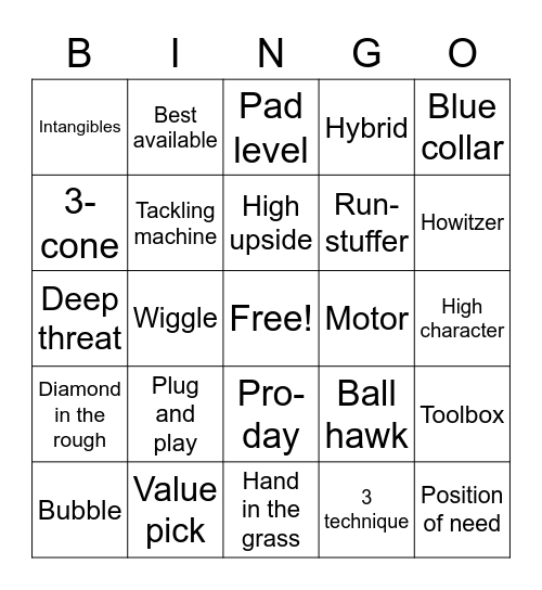 Draft Bingo Card
