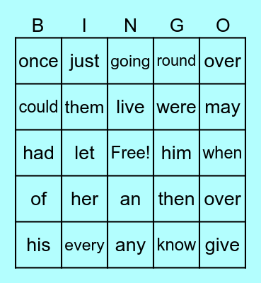 Kevin Bingo Card