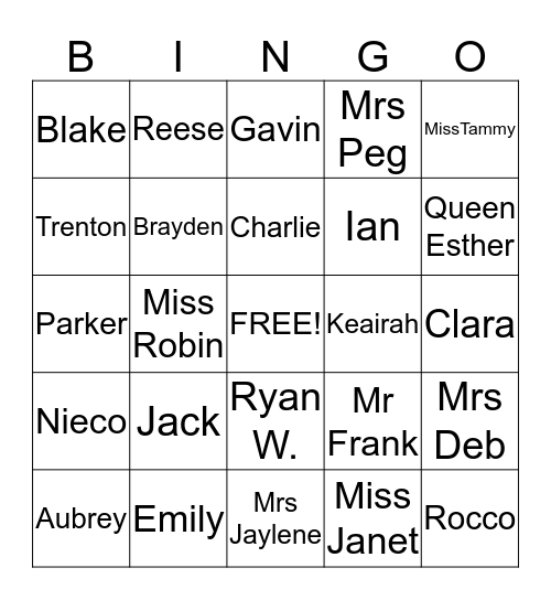 Dillsburg SOS 2015 Bingo Card