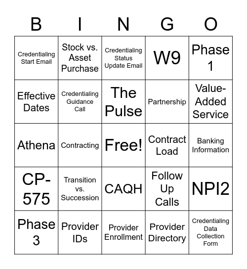 IntelliSoft Launch Bingo Card
