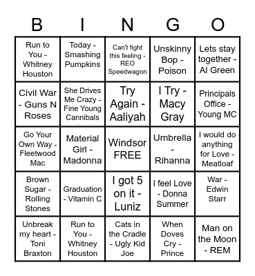 Windsor Pro D Bingo!! Bingo Card