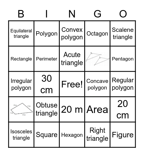 Polygons Bingo Card