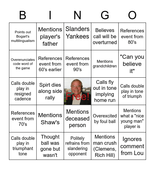 BingJoe Bingo Card