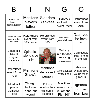 BingJoe Bingo Card