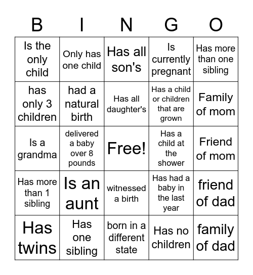 Find That Guest! Bingo Card