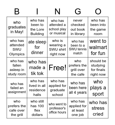 Find Someone Who... Bingo Card