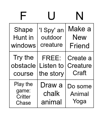 We Are All God's Creatures! Bingo Card
