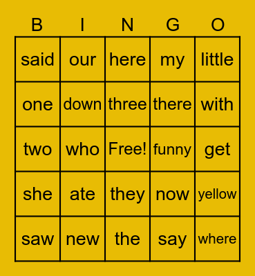 Ms. Leah Bingo Card