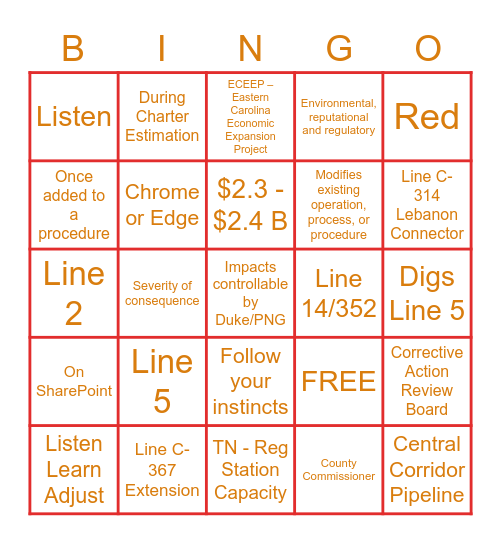 FINAL DAY Bingo Card