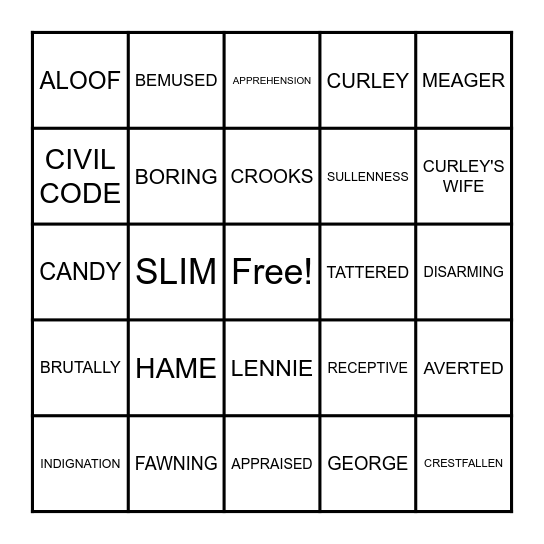 Part 4 OM&M BINGO Card