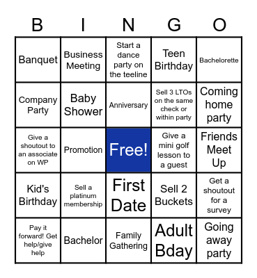 Moments that Matter Bingo Card