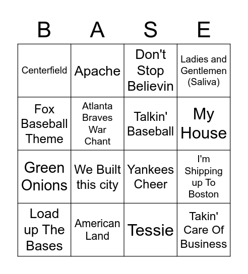 who's on 1st Bingo Card