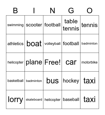 Revision Bingo Card