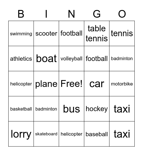 Revision Bingo Card