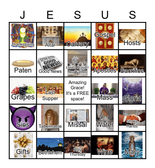 Jesus Day BINGO Card