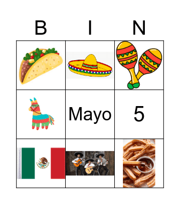 Cinco de Mayo Bingo Card