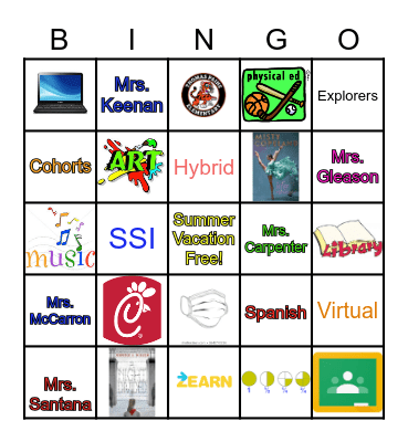 Thomas Paine 5th grade Bingo Card