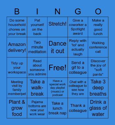 Spring Self-Care Bingo Card