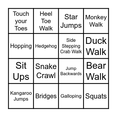 PHYSIO BINGO Card