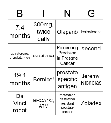 PROfound Bingo Card