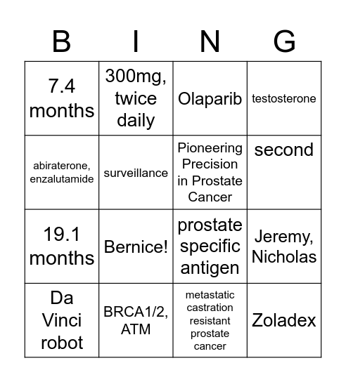 PROfound Bingo Card
