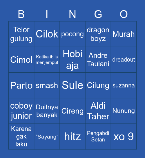 AYA Bingo Card