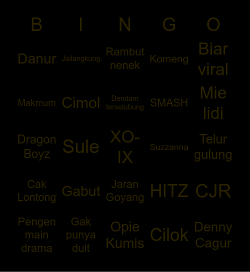 MARK Bingo Card