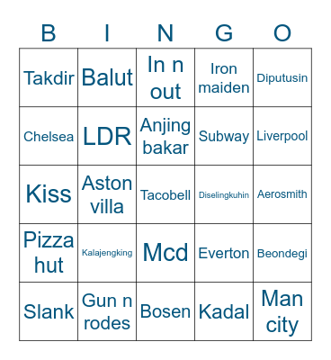 JAEWON's Bingo Card